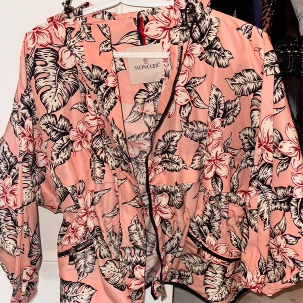 Moncler Pink Floral Womens jacket coat